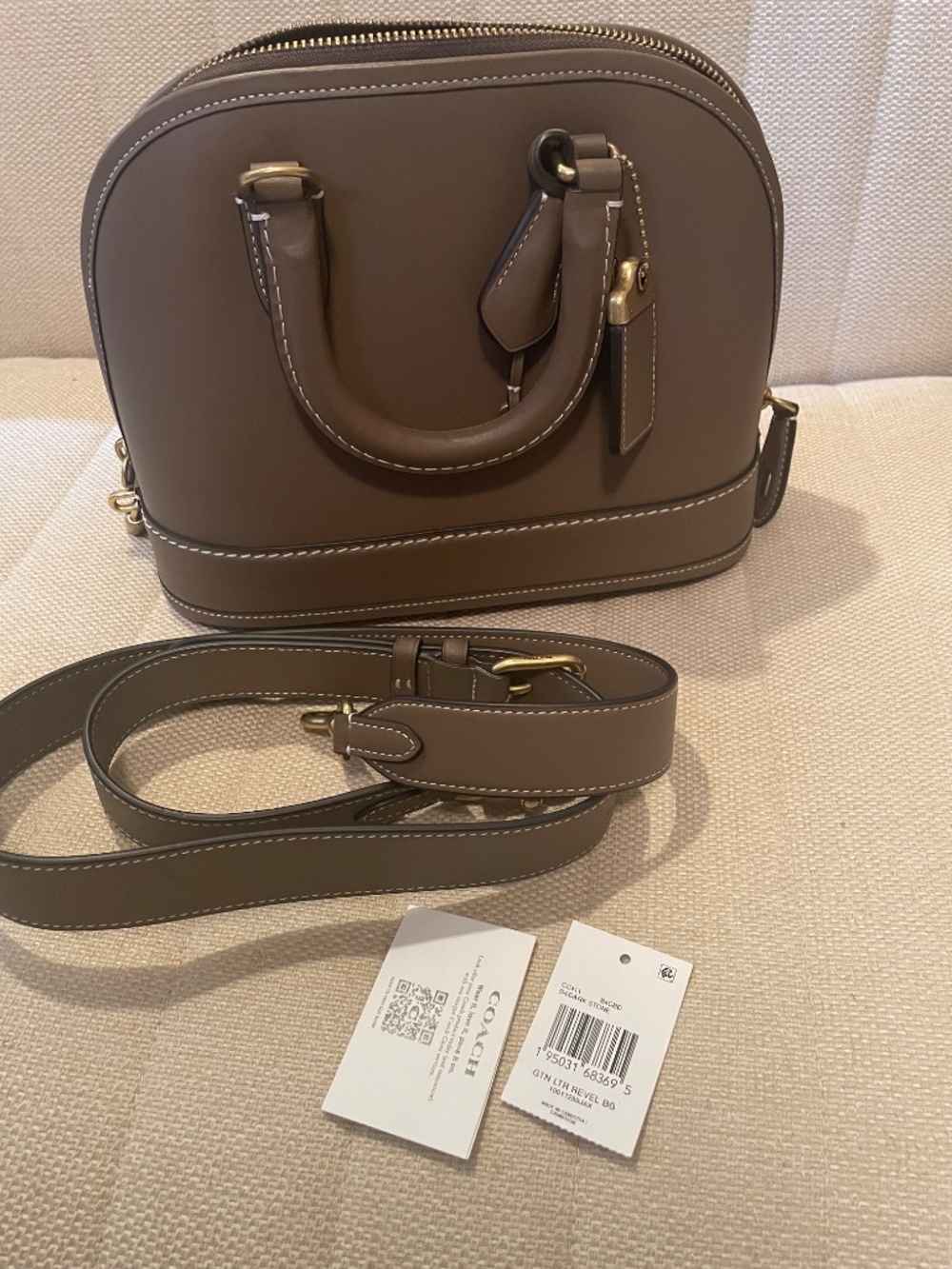 Coach Revel in Stone Leather NWT - Picture 2 of 13
